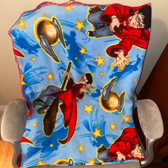 90s Harry Potter Quidditch Comforter Throw Blanket Vintage - Picture 4 of 5